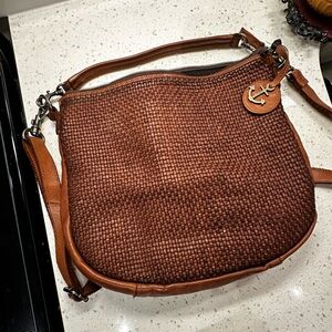 Harbour 2nd Maureen Bag Woven Leather Hobo Cognac Brown